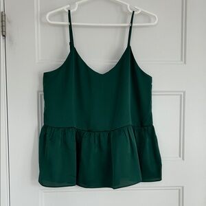 C. Luce Emerald Green Ruffle-Hem Camisole